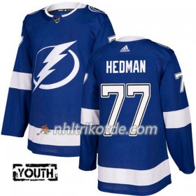 Tampa Bay Lightning Trikot Victor Hedman 77 Adidas 2017-2018 Blau Authentic - Kinder